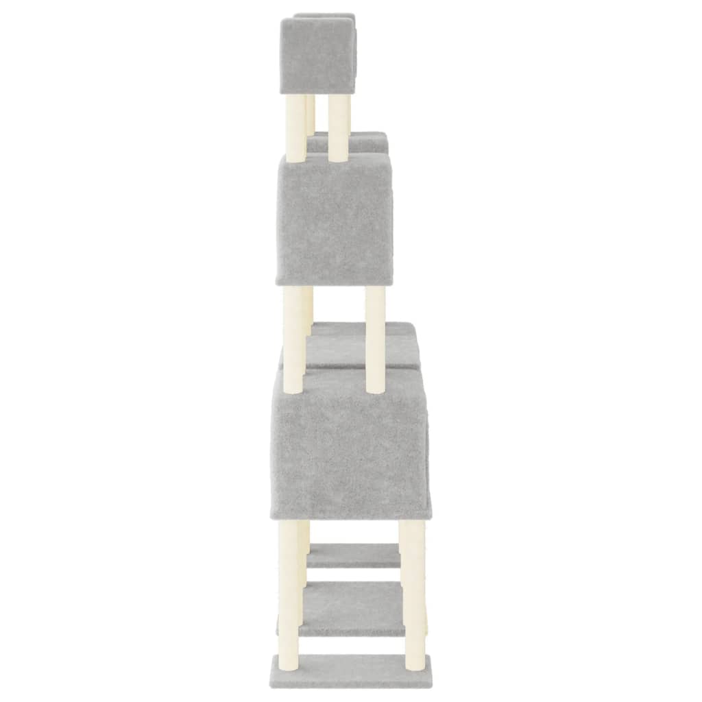 Kattenmeubel met sisal krabpalen 199 cm lichtgrijs is nu te koop bij PeponiXL, paradijselijk wonen!