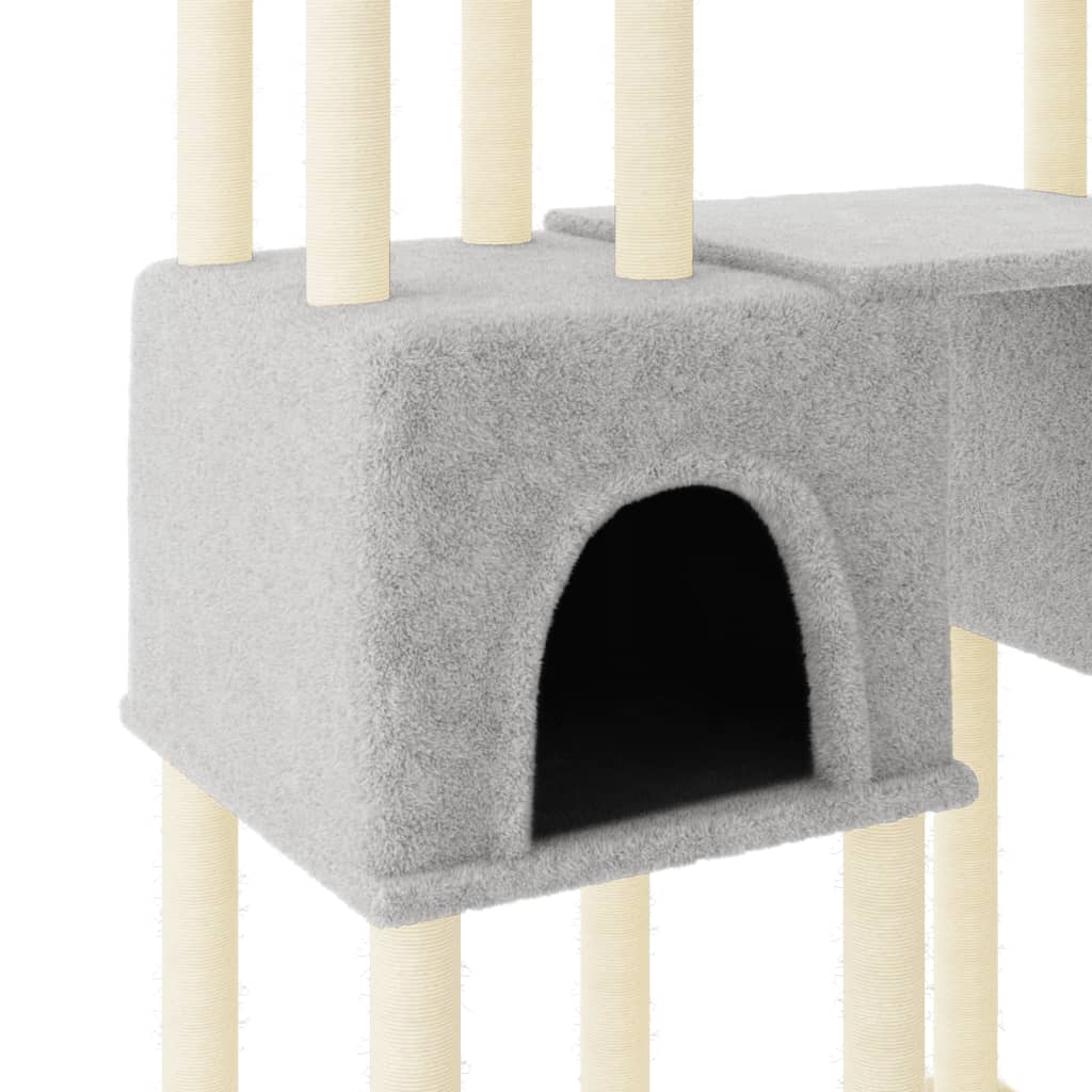 Kattenmeubel met sisal krabpalen 199 cm lichtgrijs is nu te koop bij PeponiXL, paradijselijk wonen!