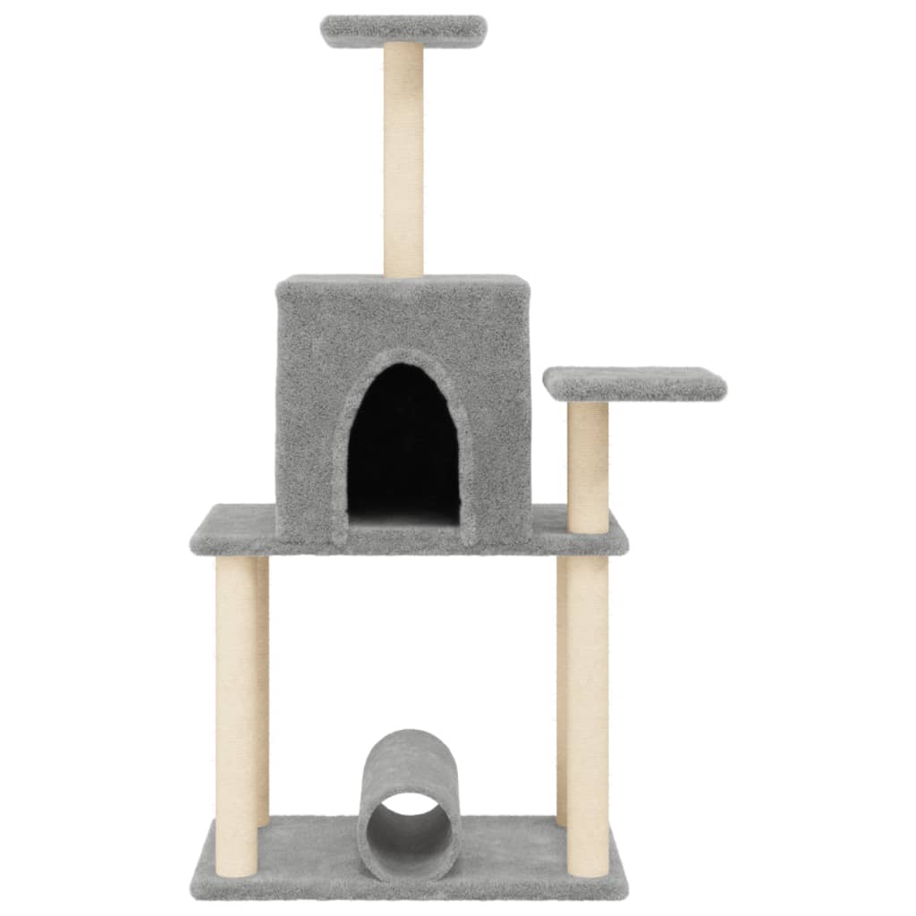 Kattenmeubel met sisal krabpalen 122 cm lichtgrijs is nu te koop bij PeponiXL, paradijselijk wonen!