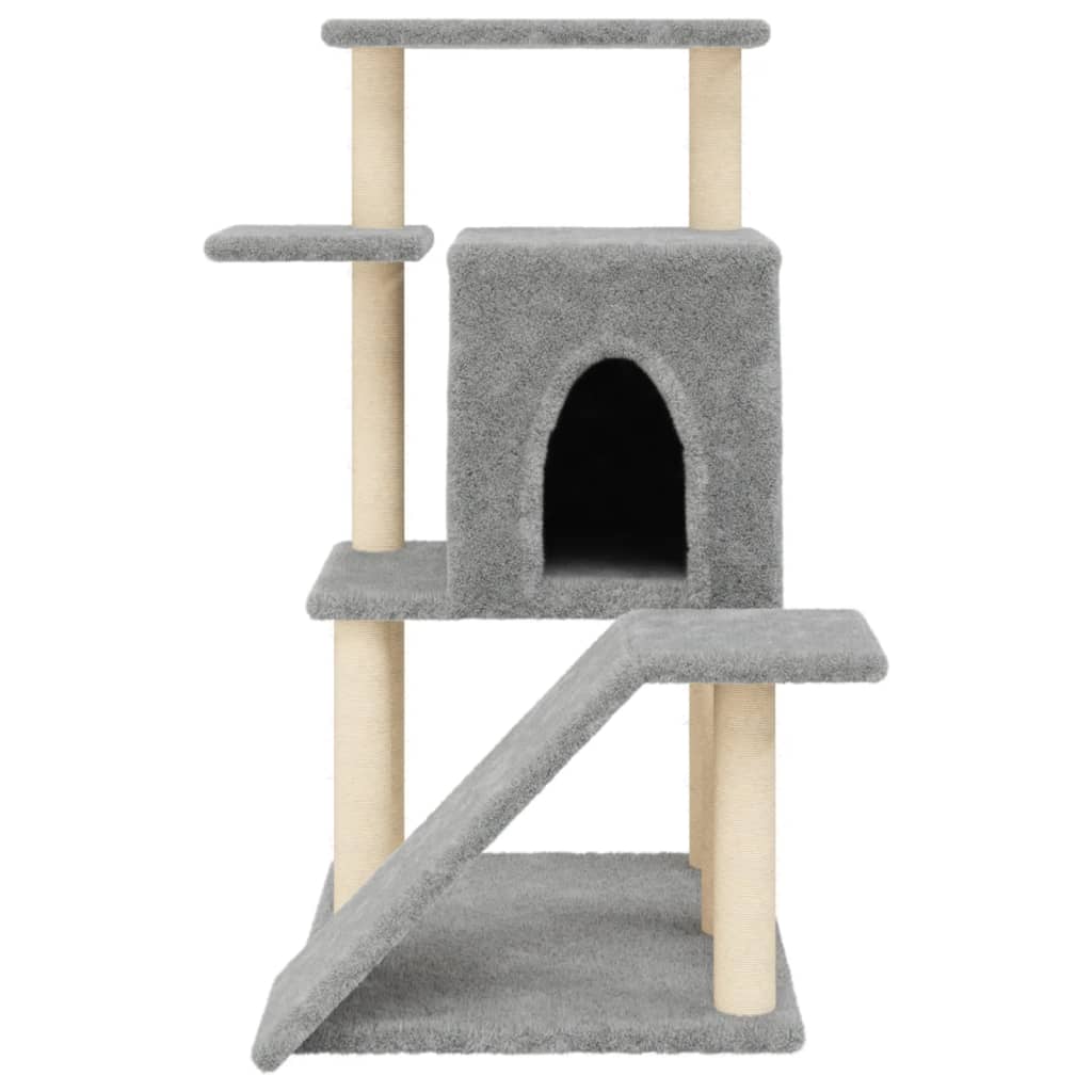 Kattenmeubel met sisal krabpalen 97 cm lichtgrijs is nu te koop bij PeponiXL, paradijselijk wonen!