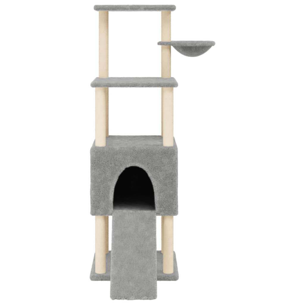 Kattenmeubel met sisal krabpalen 153 cm lichtgrijs is nu te koop bij PeponiXL, paradijselijk wonen!