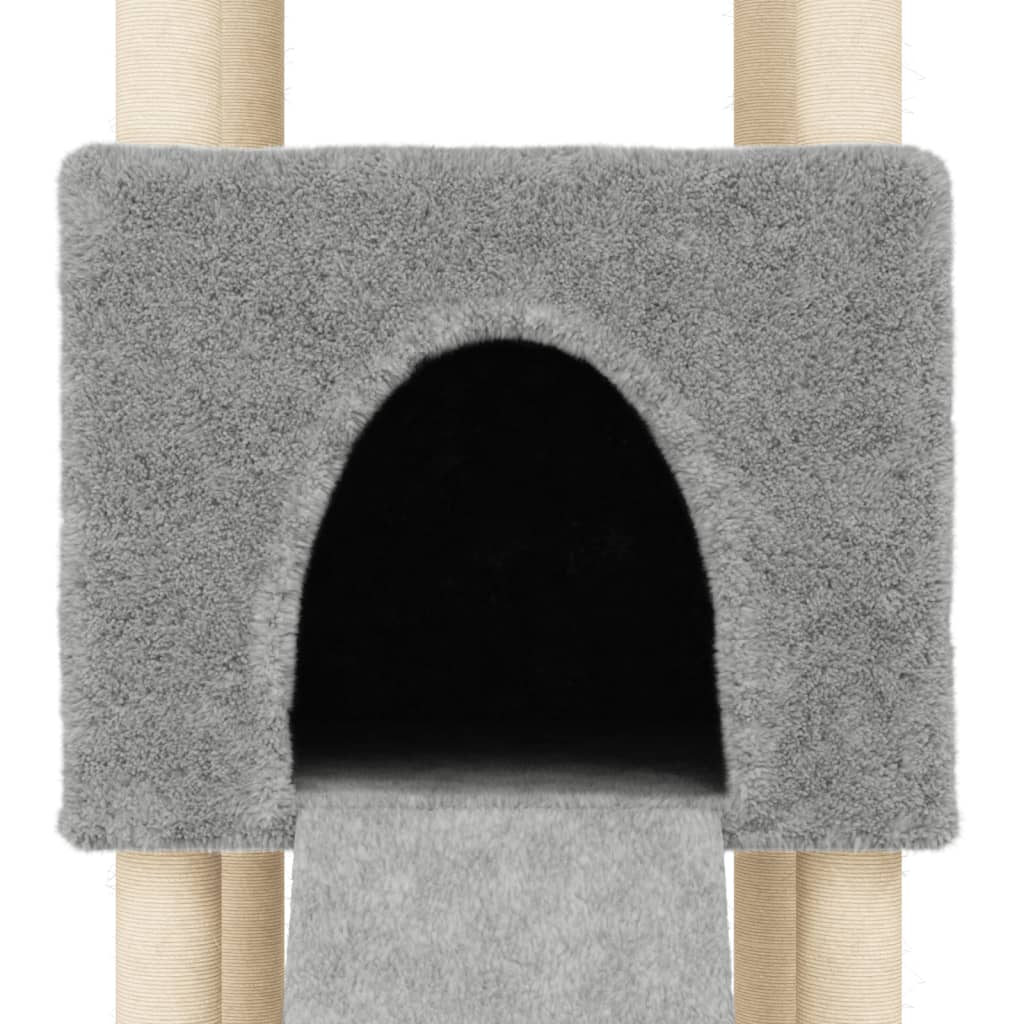 Kattenmeubel met sisal krabpalen 153 cm lichtgrijs is nu te koop bij PeponiXL, paradijselijk wonen!