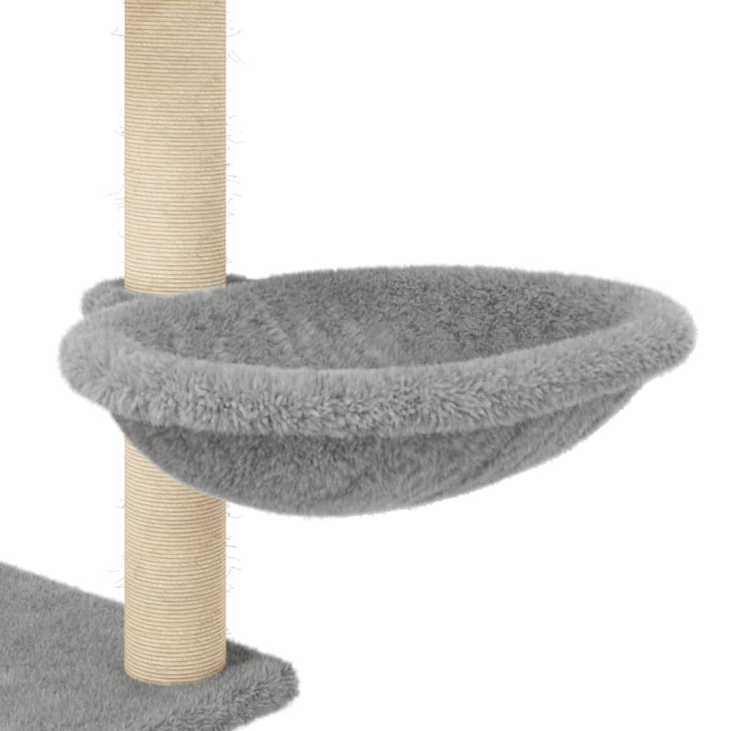 Kattenmeubel met sisal krabpalen 153 cm lichtgrijs is nu te koop bij PeponiXL, paradijselijk wonen!