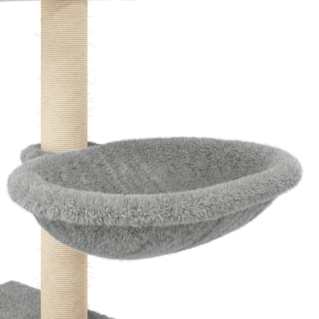 Kattenmeubel met sisal krabpalen 117 cm lichtgrijs is nu te koop bij PeponiXL, paradijselijk wonen!
