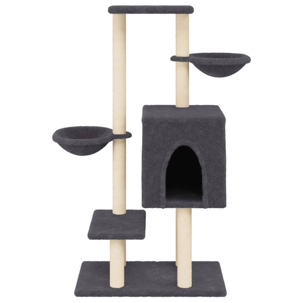Kattenmeubel met sisal krabpalen 117 cm donkergrijs is nu te koop bij PeponiXL, paradijselijk wonen!