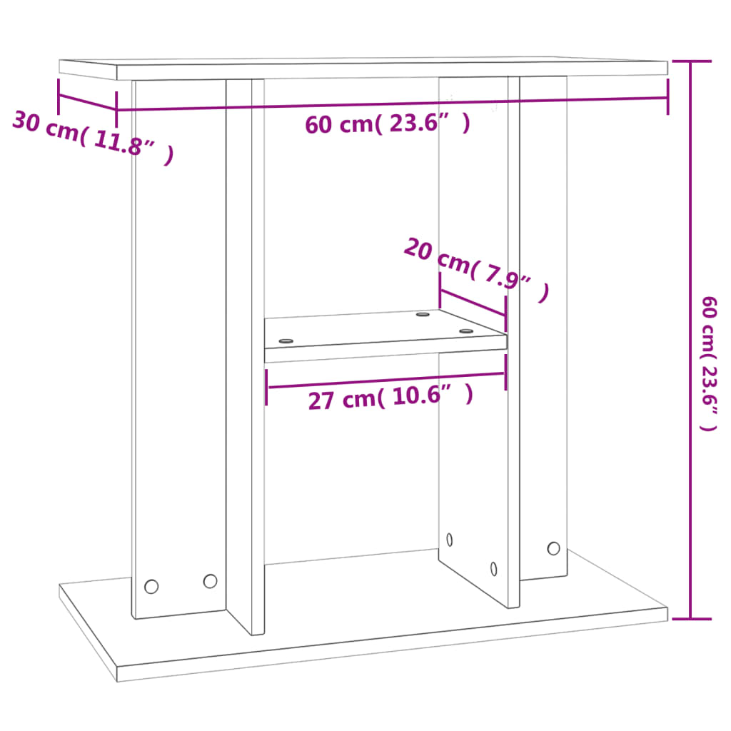 Aquariumstandaard Sonoma Grijs 60x30x60 cm Bewerkt Hout is nu te koop bij PeponiXL, paradijselijk wonen!