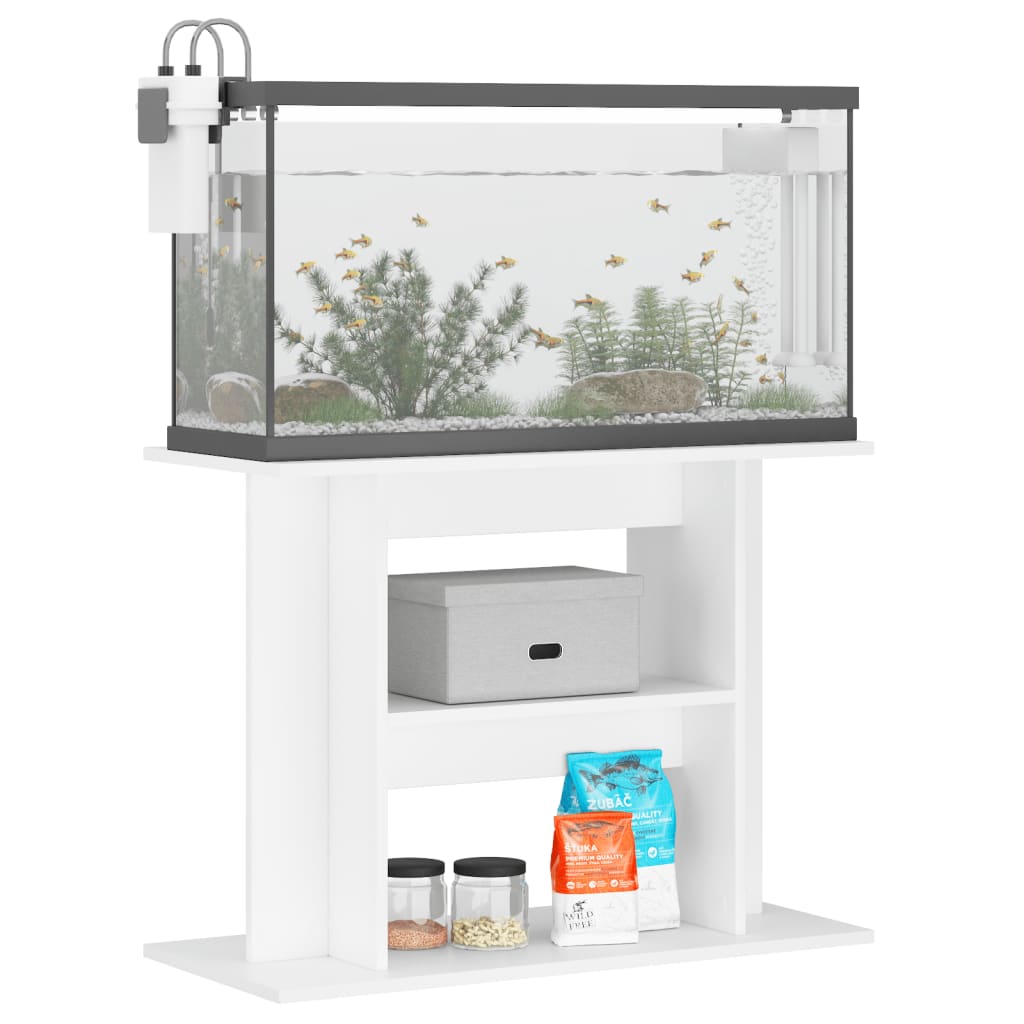 Aquariumstandaard 80x35x60 cm bewerkt hout wit is nu te koop bij PeponiXL, paradijselijk wonen!