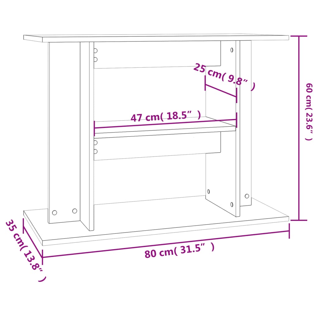 Aquariumstandaard 80x35x60 cm bewerkt hout wit is nu te koop bij PeponiXL, paradijselijk wonen!