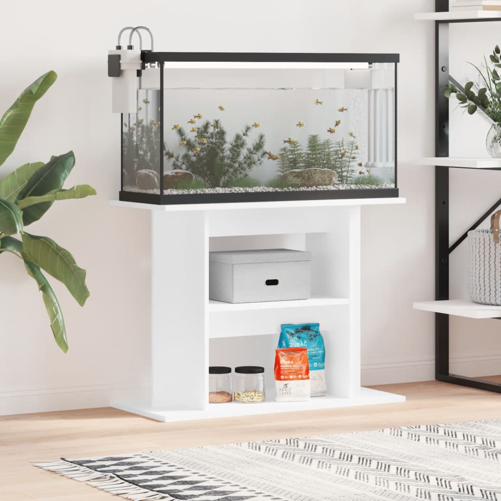 Aquariumstandaard 80x35x60 cm bewerkt hout wit is nu te koop bij PeponiXL, paradijselijk wonen!