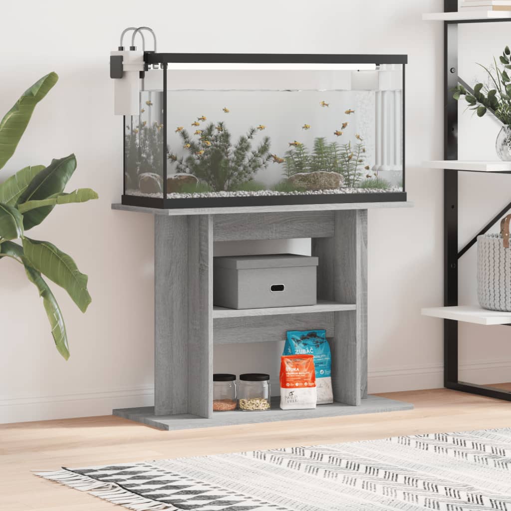 Aquariumstandaard Sonoma Grijs 80x35x60 cm Bewerkt Hout is nu te koop bij PeponiXL, paradijselijk wonen!