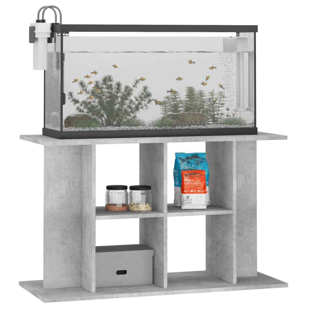 Aquariumstandaard Betongrijs 100x40x60 cm Bewerkt hout is nu te koop bij PeponiXL, paradijselijk wonen!