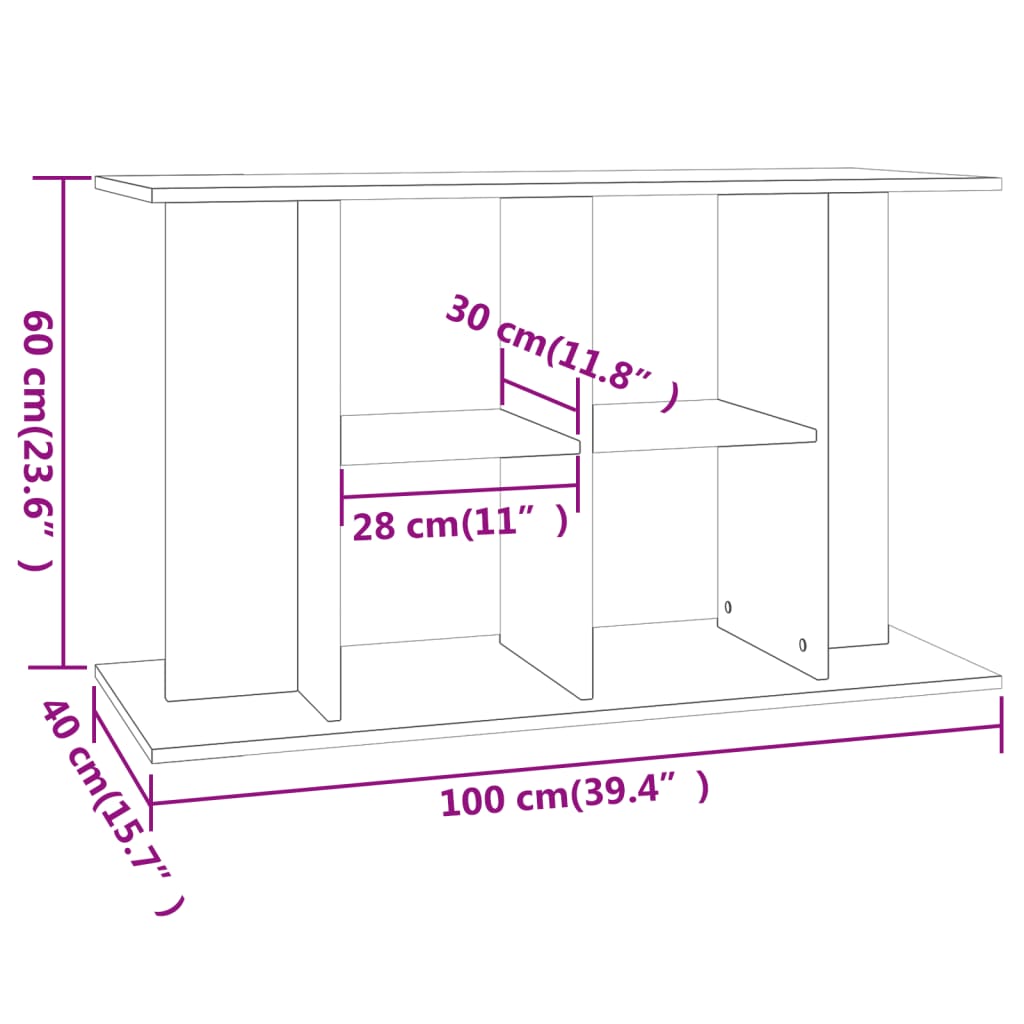 Aquariumstandaard Betongrijs 100x40x60 cm Bewerkt hout is nu te koop bij PeponiXL, paradijselijk wonen!