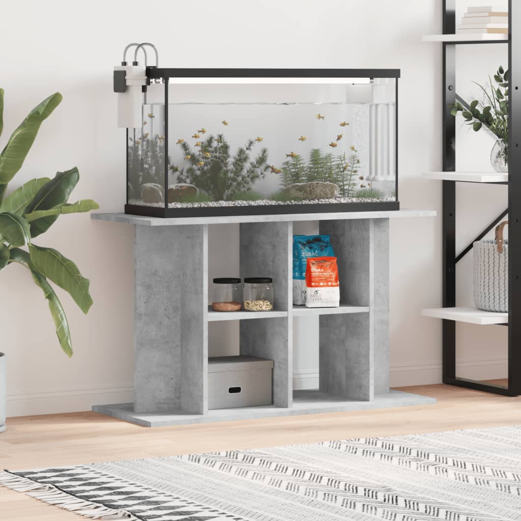 Aquariumstandaard Betongrijs 100x40x60 cm Bewerkt hout is nu te koop bij PeponiXL, paradijselijk wonen!