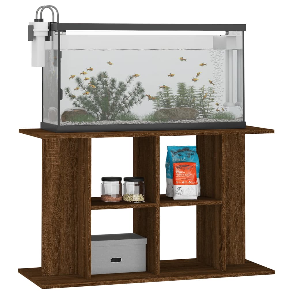 Aquariumstandaard 100x40x60 cm bewerkt hout bruin eikenkleur is nu te koop bij PeponiXL, paradijselijk wonen!