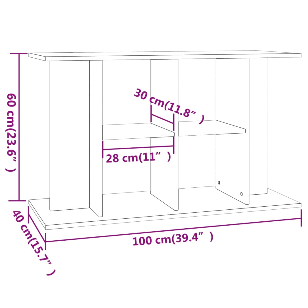 Aquariumstandaard 100x40x60 cm bewerkt hout bruin eikenkleur is nu te koop bij PeponiXL, paradijselijk wonen!