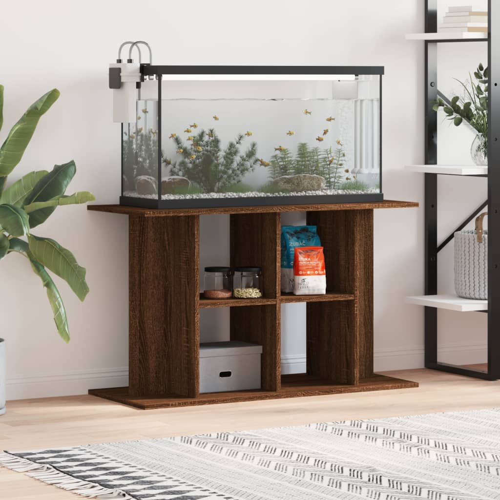 Aquariumstandaard 100x40x60 cm bewerkt hout bruin eikenkleur is nu te koop bij PeponiXL, paradijselijk wonen!