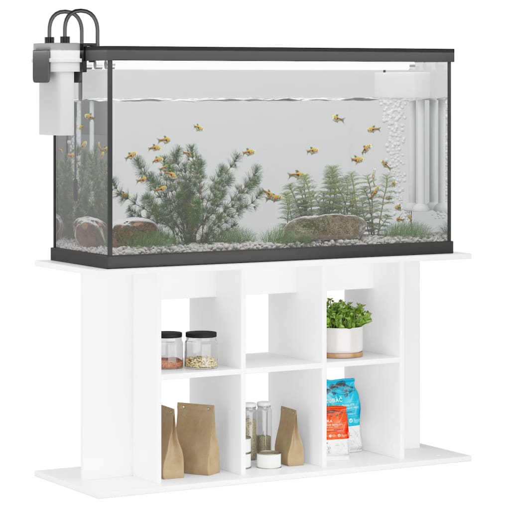 Aquariumstandaard 120x40x60 cm bewerkt hout wit is nu te koop bij PeponiXL, paradijselijk wonen!