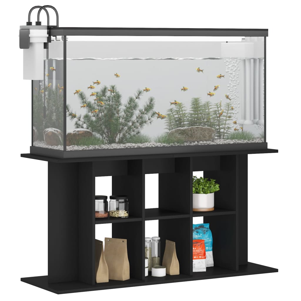 Aquariumstandaard 120x40x60 cm bewerkt hout zwart is nu te koop bij PeponiXL, paradijselijk wonen!
