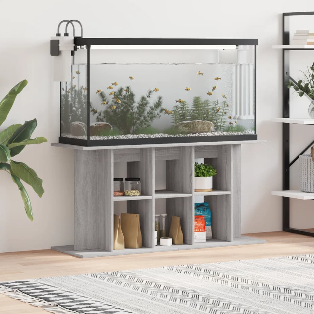 Aquariumstandaard Betongrijs 120x40x60 cm Bewerkt hout is nu te koop bij PeponiXL, paradijselijk wonen!