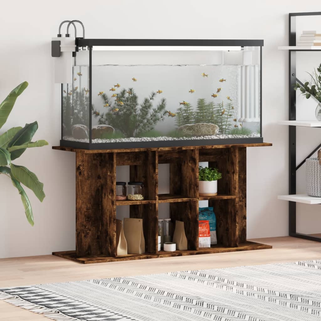 Aquariumstandaard 120x40x60 cm bewerkt hout gerookt eikenkleur is nu te koop bij PeponiXL, paradijselijk wonen!