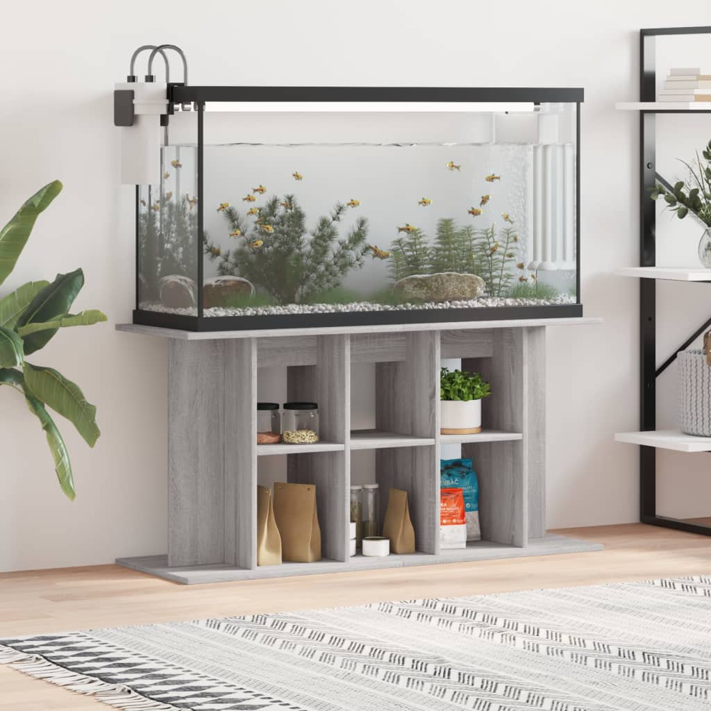 Aquariumstandaard 120x40x60 cm bewerkt hout grijs sonoma is nu te koop bij PeponiXL, paradijselijk wonen!