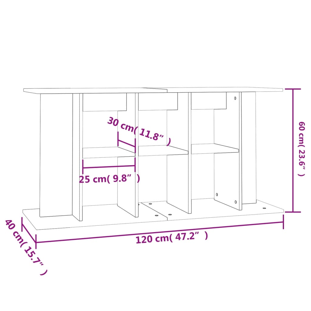 Aquariumstandaard 120x40x60 cm bewerkt hout bruin eikenkleur is nu te koop bij PeponiXL, paradijselijk wonen!