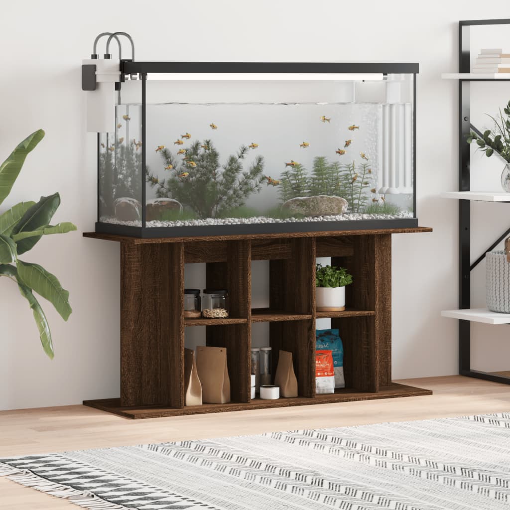 Aquariumstandaard 120x40x60 cm bewerkt hout bruin eikenkleur is nu te koop bij PeponiXL, paradijselijk wonen!