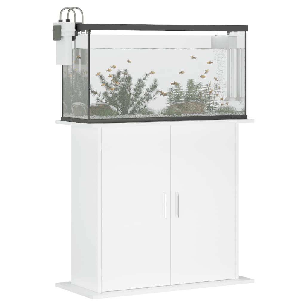 Aquariumstandaard 81x36x73 cm bewerkt hout wit is nu te koop bij PeponiXL, paradijselijk wonen!