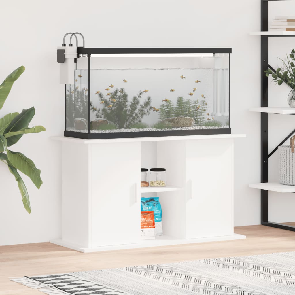 Aquariumstandaard 101x41x58 cm bewerkt hout wit is nu te koop bij PeponiXL, paradijselijk wonen!