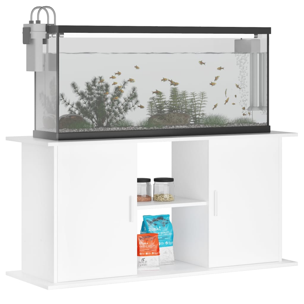 Aquariumstandaard 121x41x58 cm bewerkt hout wit is nu te koop bij PeponiXL, paradijselijk wonen!
