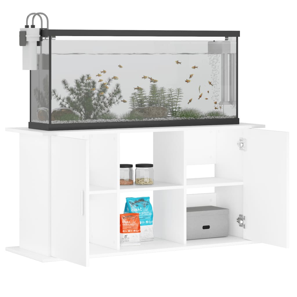 Aquariumstandaard 121x41x58 cm bewerkt hout wit is nu te koop bij PeponiXL, paradijselijk wonen!