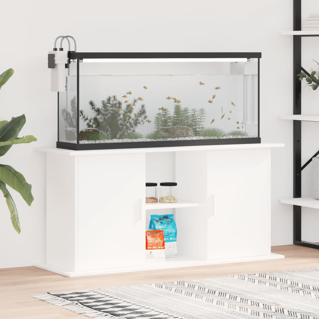 Aquariumstandaard 121x41x58 cm bewerkt hout wit is nu te koop bij PeponiXL, paradijselijk wonen!