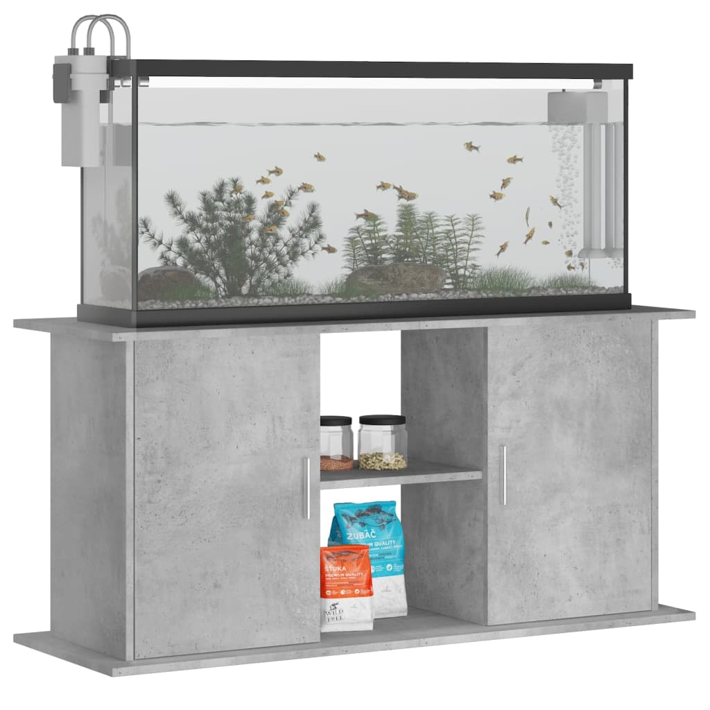 Aquariumstandaard Betongrijs 121x41x58 cm Bewerkt hout is nu te koop bij PeponiXL, paradijselijk wonen!