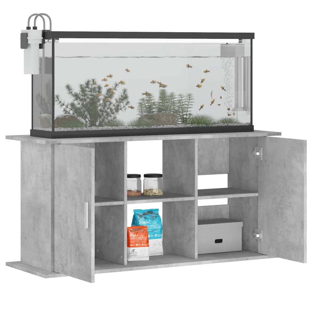 Aquariumstandaard Betongrijs 121x41x58 cm Bewerkt hout is nu te koop bij PeponiXL, paradijselijk wonen!