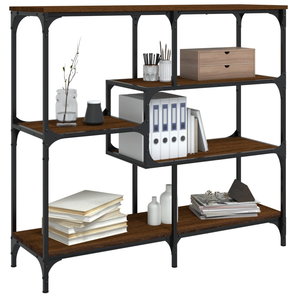 Wandtafel 103x32x95 cm bewerkt hout bruin eikenkleur is nu te koop bij PeponiXL, paradijselijk wonen!