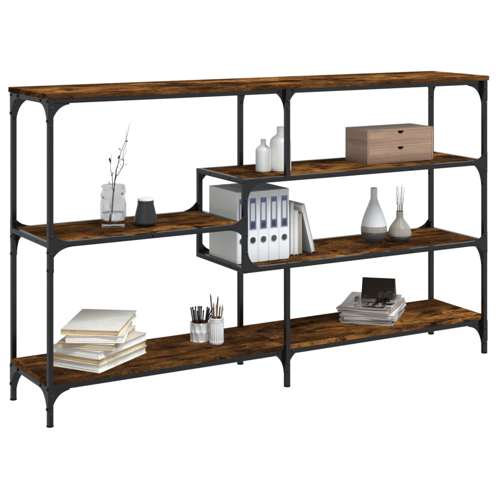 Wandtafel 160x32x95 cm bewerkt hout gerookt eikenkleurig is nu te koop bij PeponiXL, paradijselijk wonen!