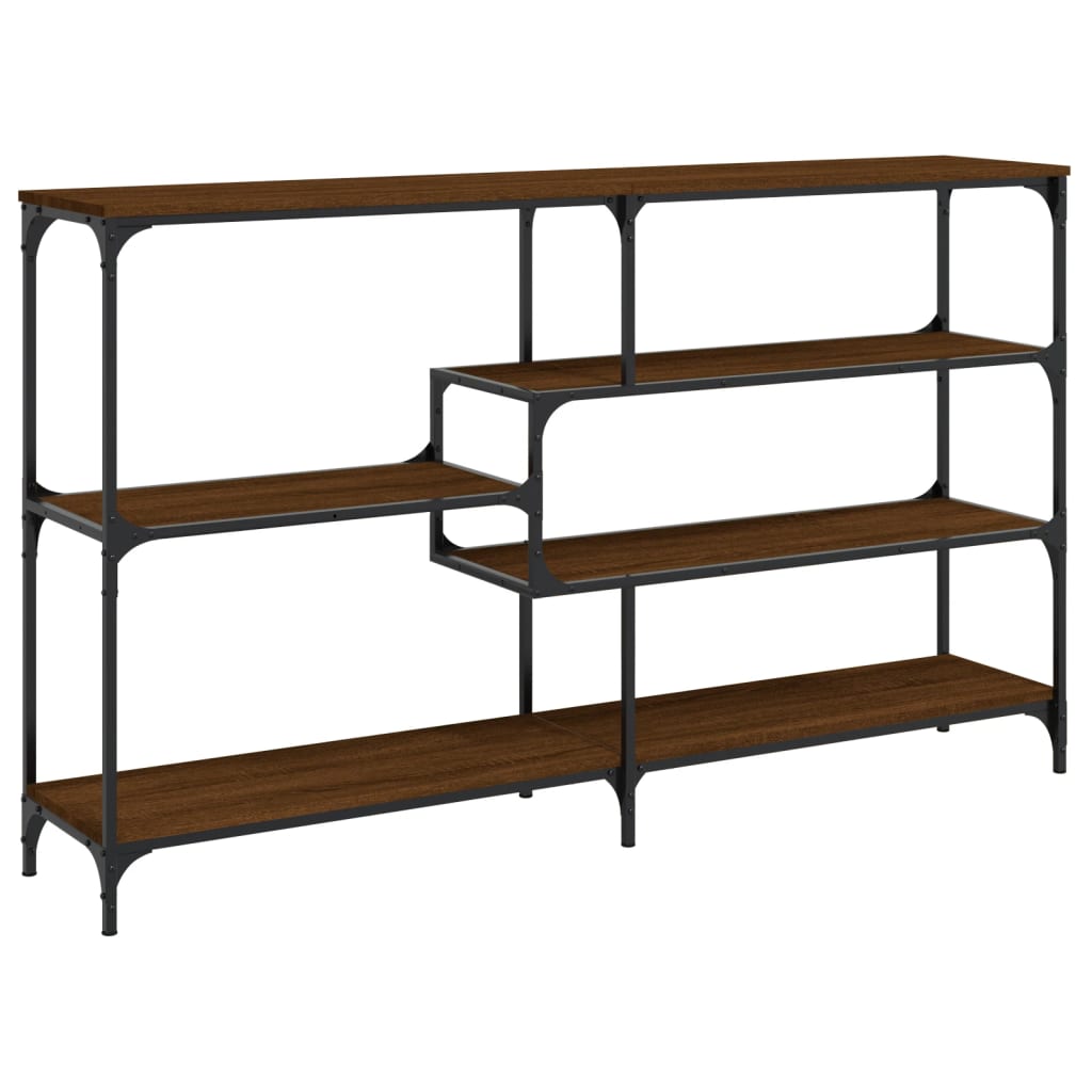 Wandtafel 160x32x95 cm bewerkt hout bruin eikenkleur is nu te koop bij PeponiXL, paradijselijk wonen!