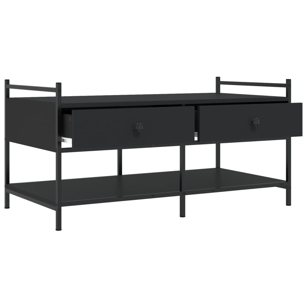 Salontafel 99x50x50 cm bewerkt hout zwart is nu te koop bij PeponiXL, paradijselijk wonen!