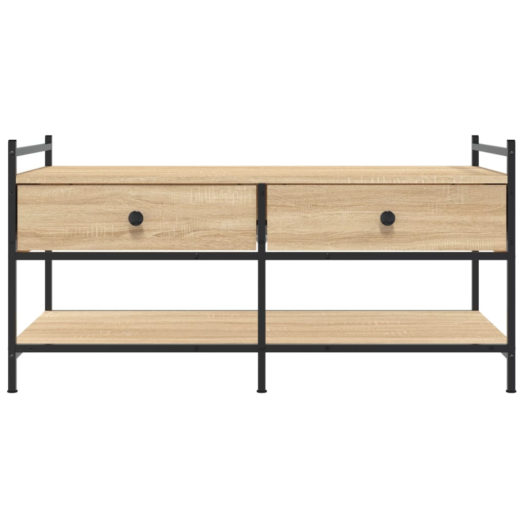 Salontafel 99x50x50 cm bewerkt hout sonoma eikenkleurig is nu te koop bij PeponiXL, paradijselijk wonen!