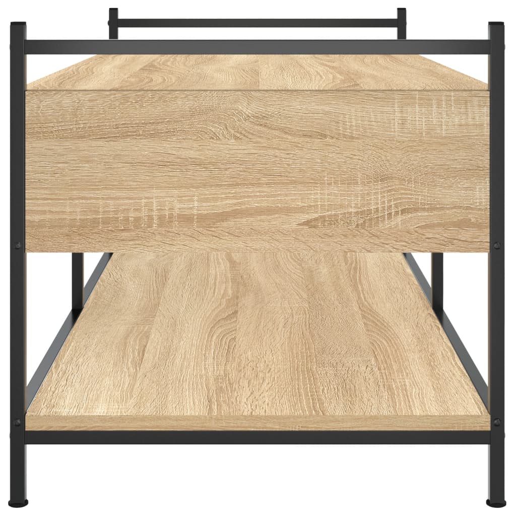 Salontafel 99x50x50 cm bewerkt hout sonoma eikenkleurig is nu te koop bij PeponiXL, paradijselijk wonen!