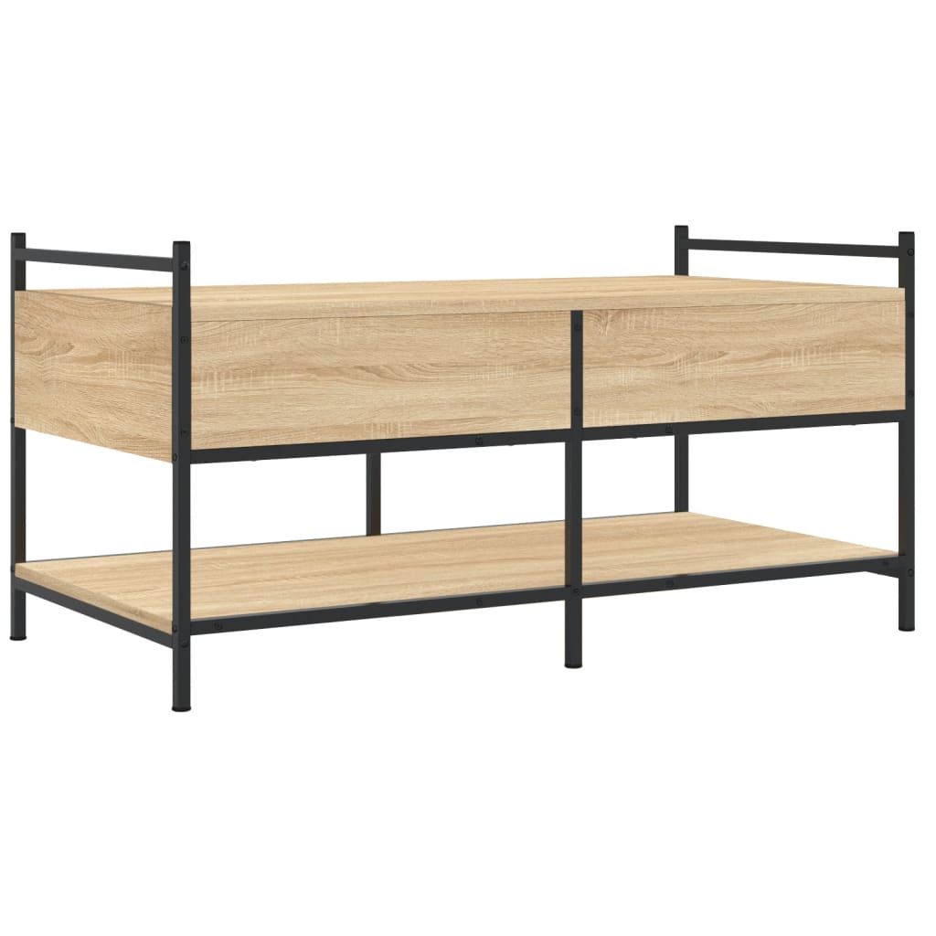 Salontafel 99x50x50 cm bewerkt hout sonoma eikenkleurig is nu te koop bij PeponiXL, paradijselijk wonen!