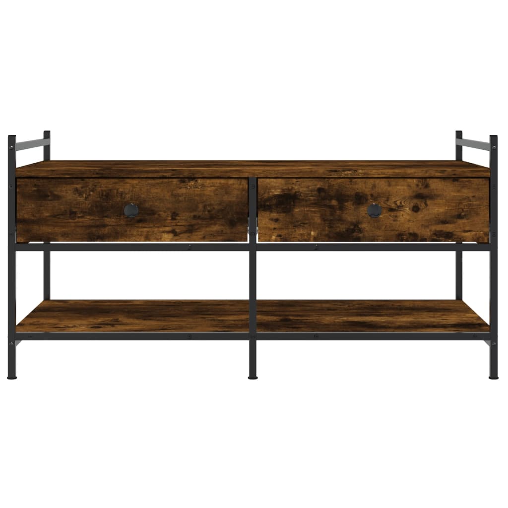 Salontafel 99x50x50 cm bewerkt hout gerookt eikenkleurig is nu te koop bij PeponiXL, paradijselijk wonen!