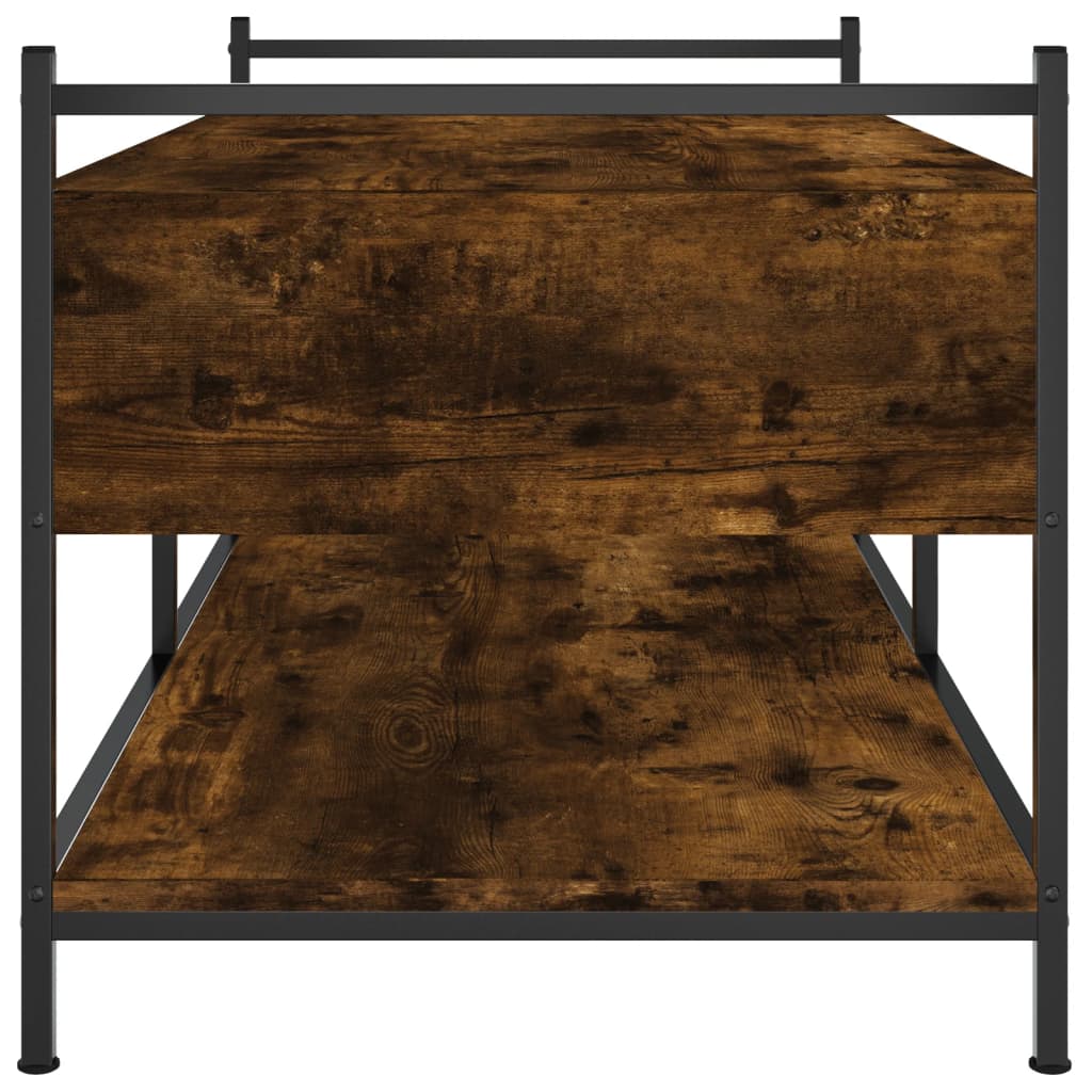 Salontafel 99x50x50 cm bewerkt hout gerookt eikenkleurig is nu te koop bij PeponiXL, paradijselijk wonen!