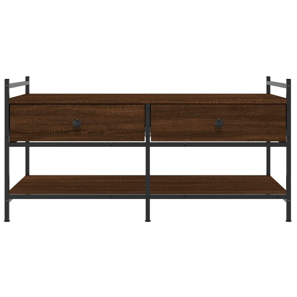 Salontafel 99x50x50 cm bewerkt hout bruin eikenkleur is nu te koop bij PeponiXL, paradijselijk wonen!
