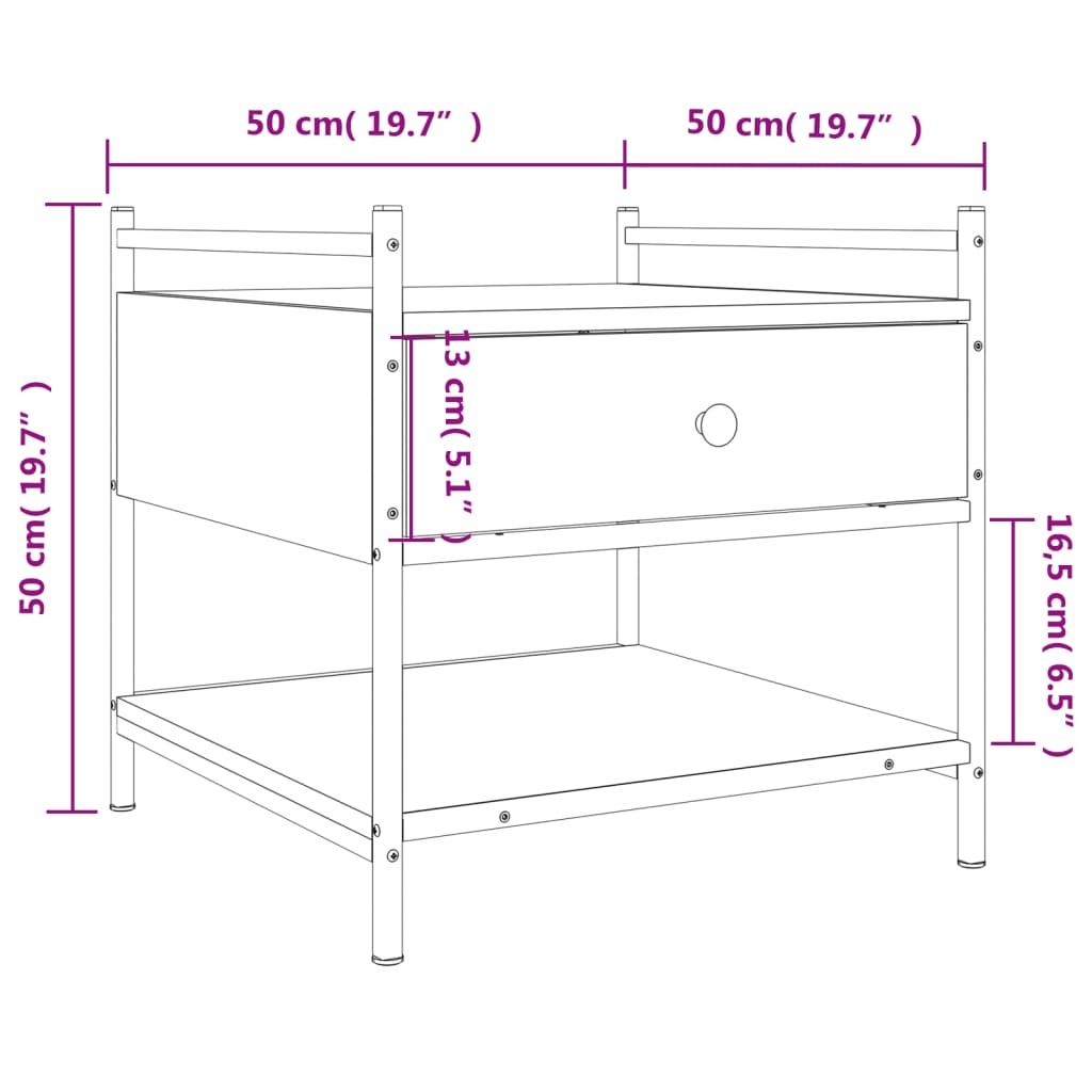 Salontafel 50x50x50 cm bewerkt hout zwart is nu te koop bij PeponiXL, paradijselijk wonen!