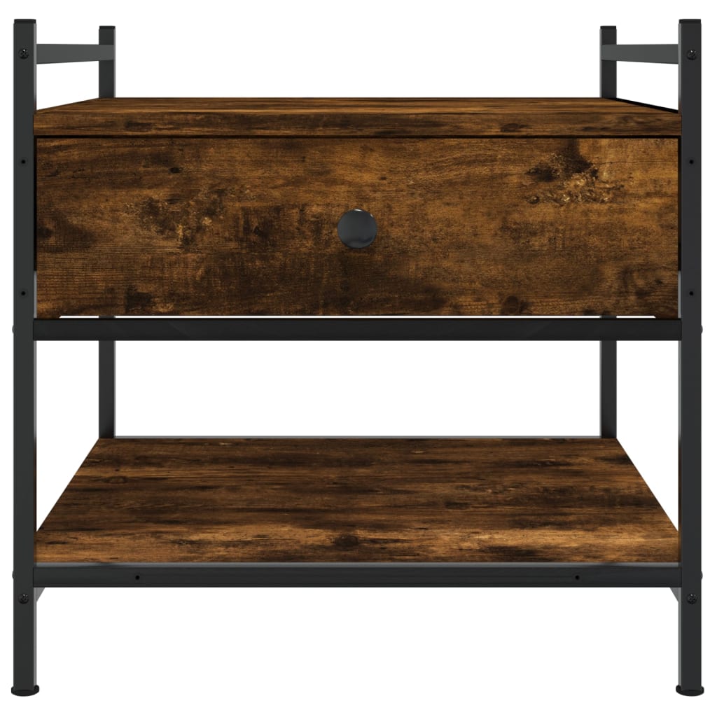 Salontafel 50x50x50 cm bewerkt hout gerookt eikenkleurig is nu te koop bij PeponiXL, paradijselijk wonen!