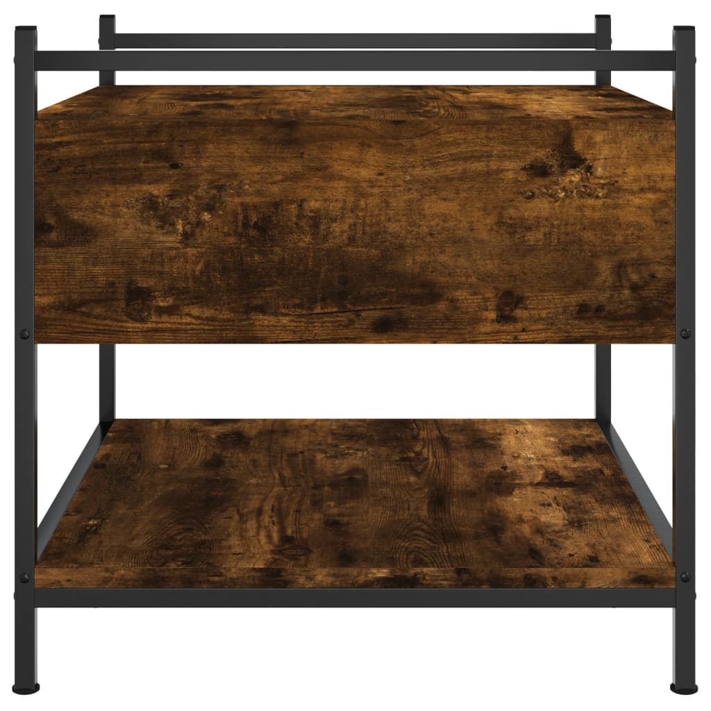 Salontafel 50x50x50 cm bewerkt hout gerookt eikenkleurig is nu te koop bij PeponiXL, paradijselijk wonen!