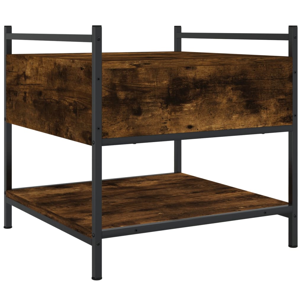 Salontafel 50x50x50 cm bewerkt hout gerookt eikenkleurig is nu te koop bij PeponiXL, paradijselijk wonen!