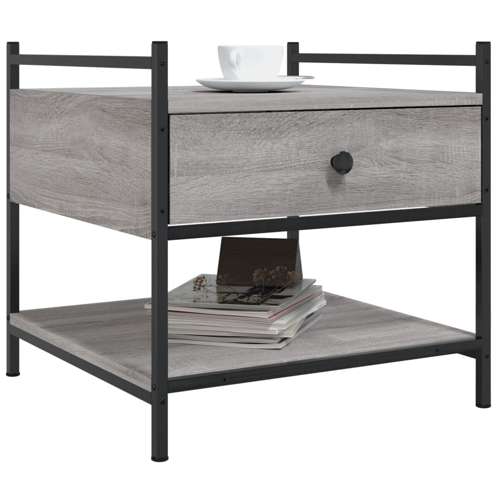 Salontafel 50x50x50 cm bewerkt hout grijs sonoma is nu te koop bij PeponiXL, paradijselijk wonen!