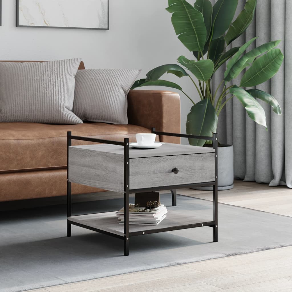 Salontafel 50x50x50 cm bewerkt hout grijs sonoma is nu te koop bij PeponiXL, paradijselijk wonen!